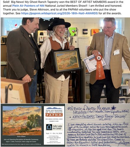 Karen with Award: 2026 Best of Artist Members PAPNM