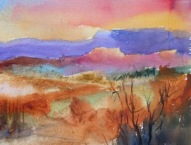High Desert Colors Watercolor Large Image