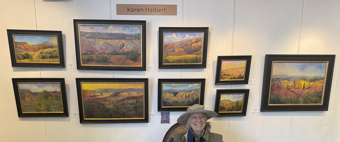 Karen at the Karen Wray Gallery in Los Alamos after a Day of Painting 