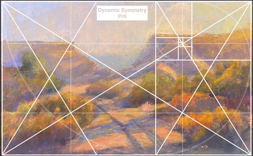 Luminous Lands I Dynamic Symmetry Armature plus Golden Spiral Large Image