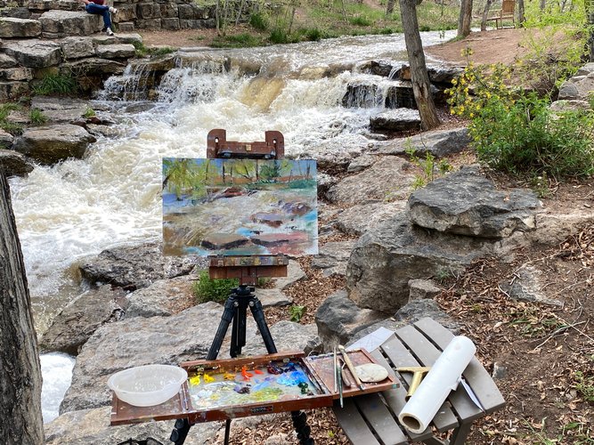 Turbulent Waters V Plein Air Setup Large Image