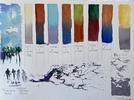 Water Color Color Chart with Calligraphy and Figure practice. Small Image
